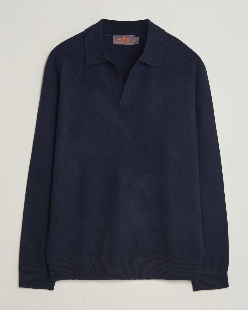 Morris Wilfred Cashmere Resort Polo Navy – Blau