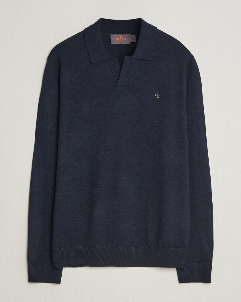 Morris Merino Resort Polo Navy – Blau