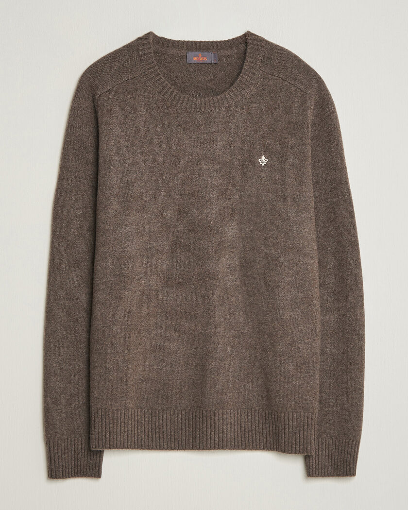 Morris Hertford Lambswool Crew Neck Brown – Braun