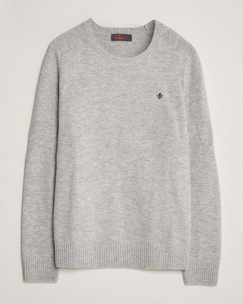 Morris Hertford Lambswool Crew Neck Grey – Grau