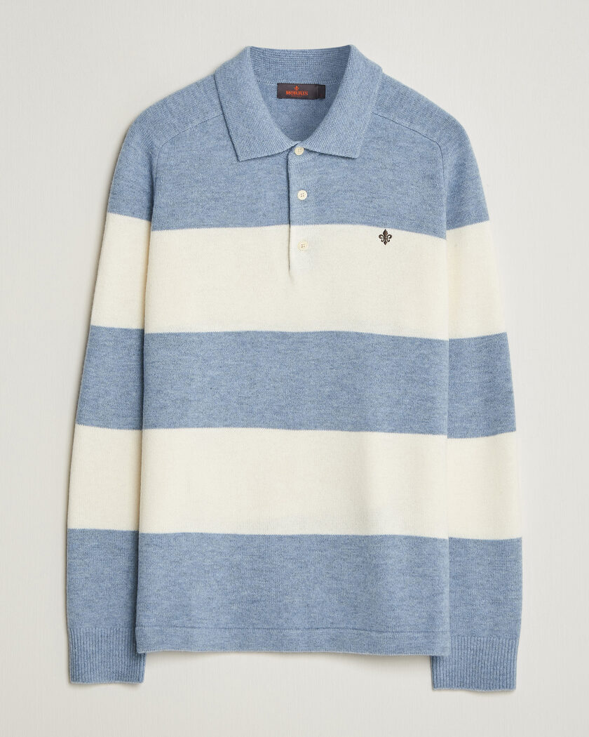Morris Hertford Knitted Polo Blue – Blau