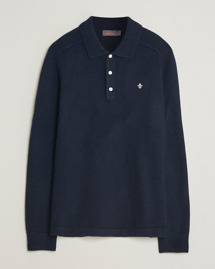 Morris Hetford Knitted Polo Navy – Blau