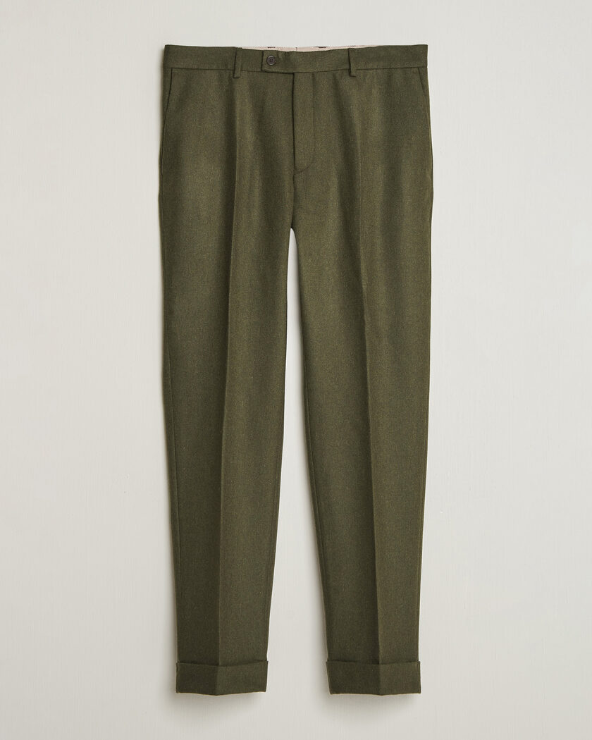 Morris Flannel Suit Trousers Green – Grün