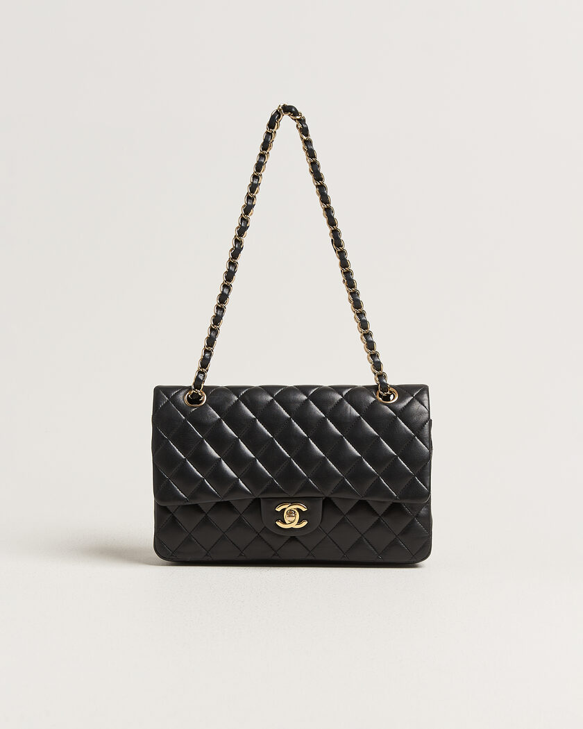 Chanel Pre-Owned Classic Medium Double Flap Bag Lambskin Black – Schwarz