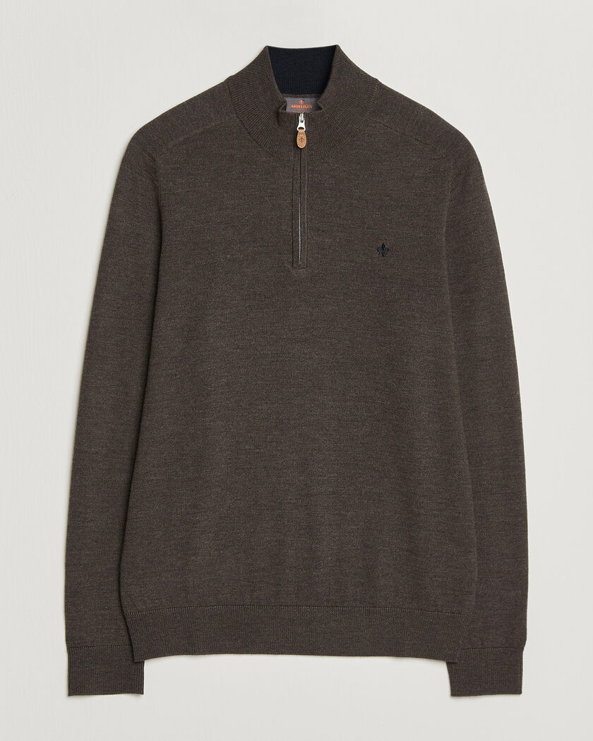 Morris John Merino Half Zip Brown – Braun