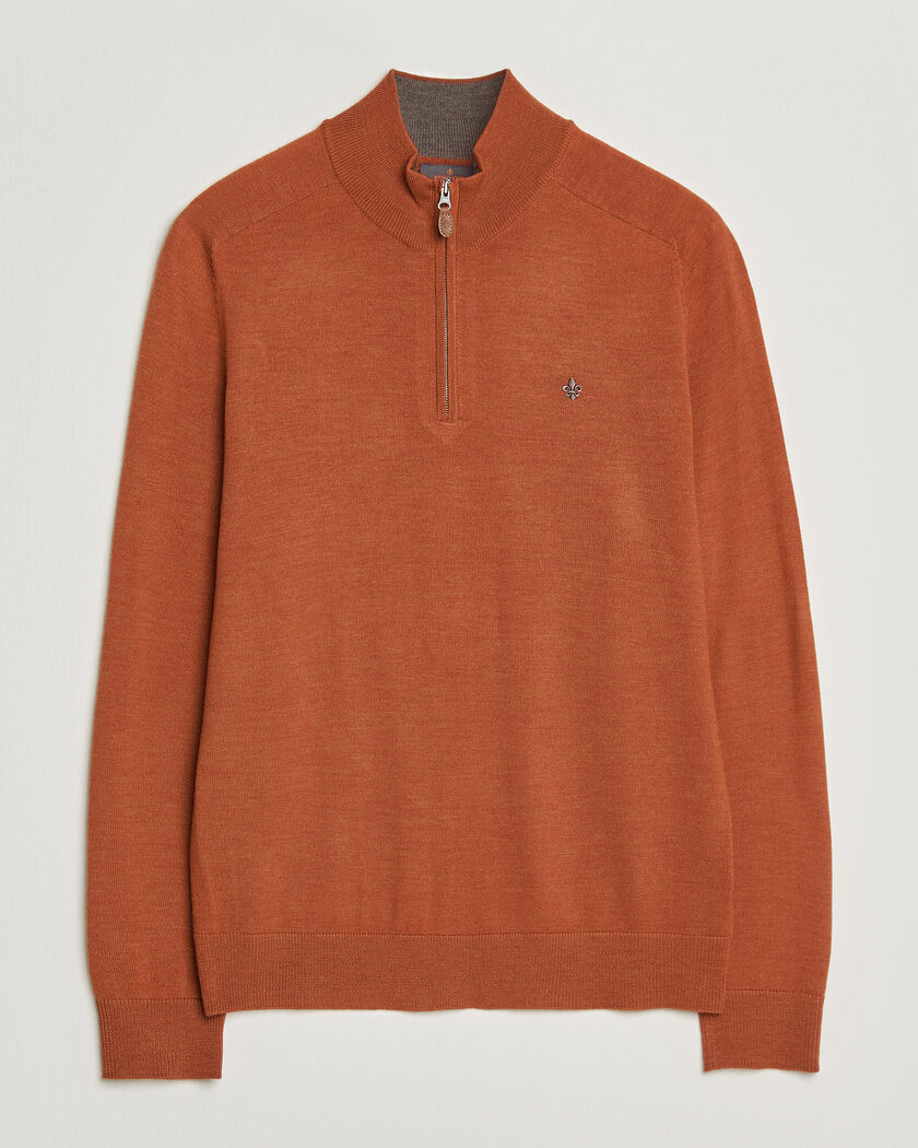 Morris John Merino Half Zip Orange – Orange