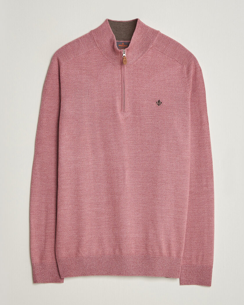Morris John Merino Half Zip Cerise – Rosa
