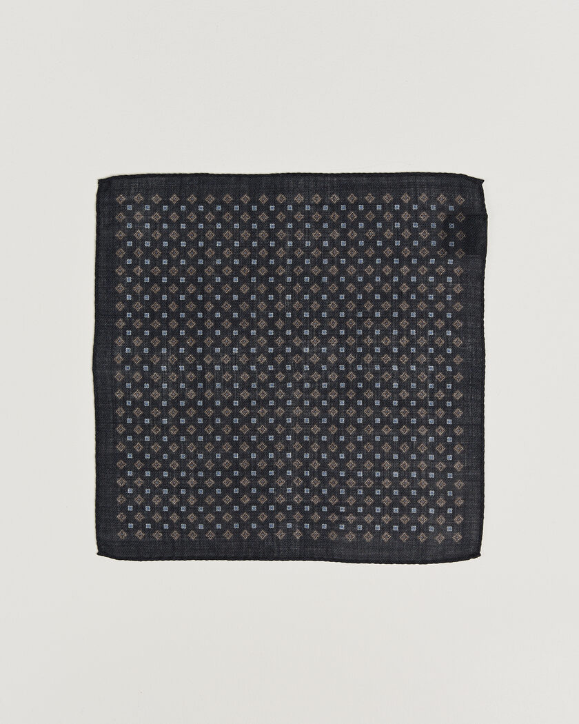 Amanda Christensen Wool Flower Pocket Square Navy – Blau