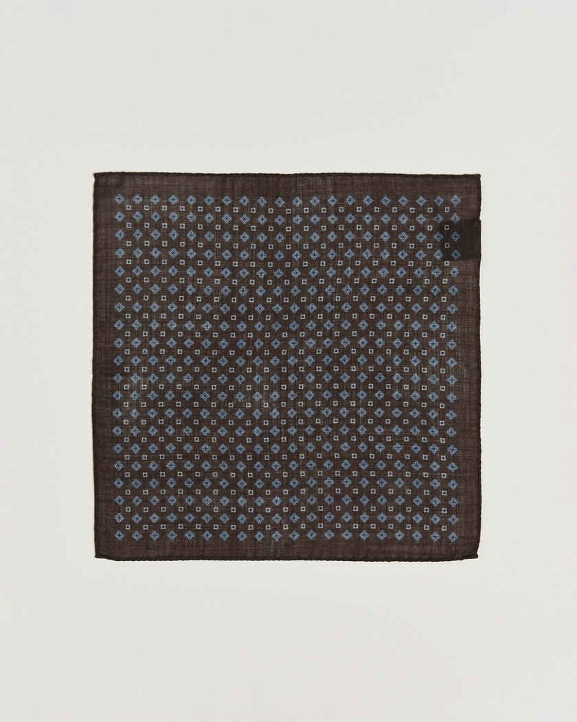 Amanda Christensen Wool Flower Pocket Square Brown – Braun
