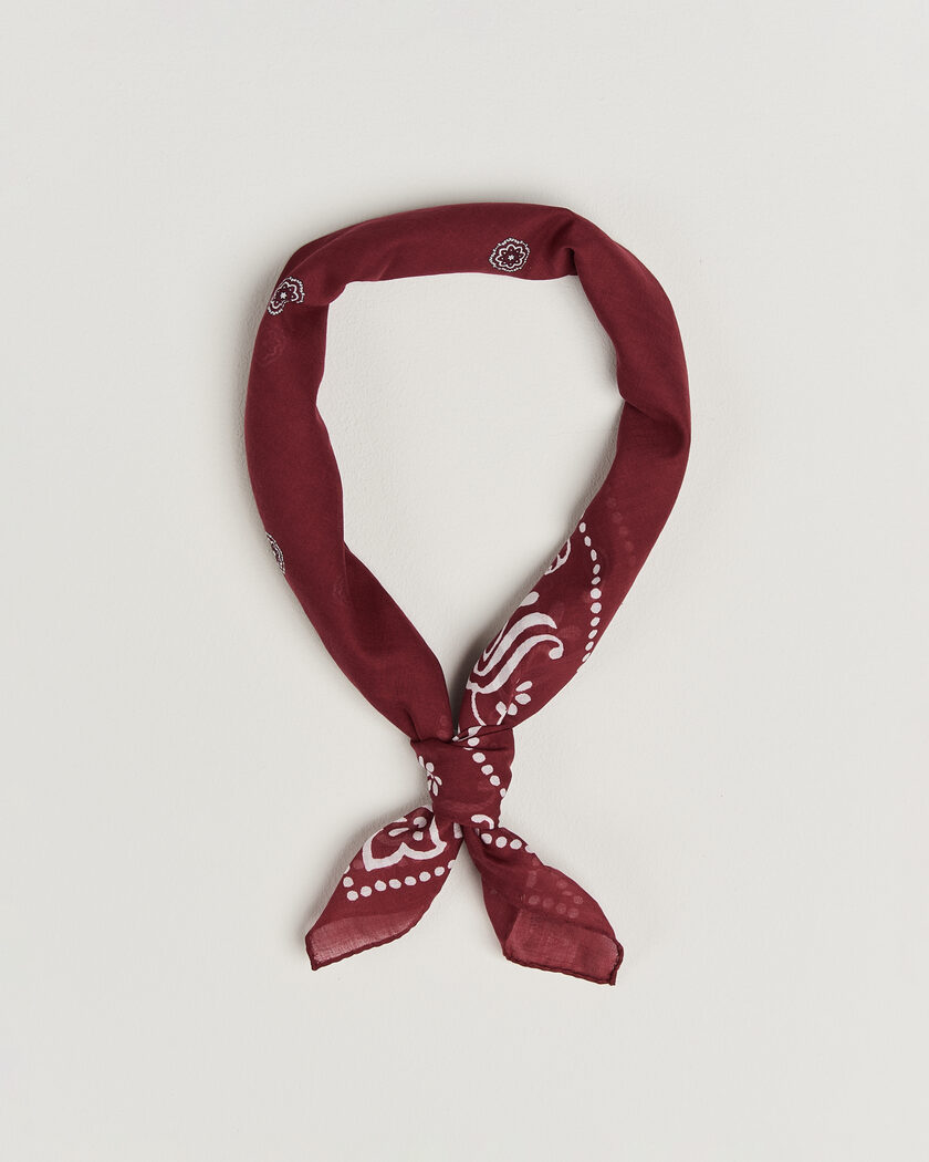 Amanda Christensen Cotton Voile Printed Flower Bandana Wine – Rot