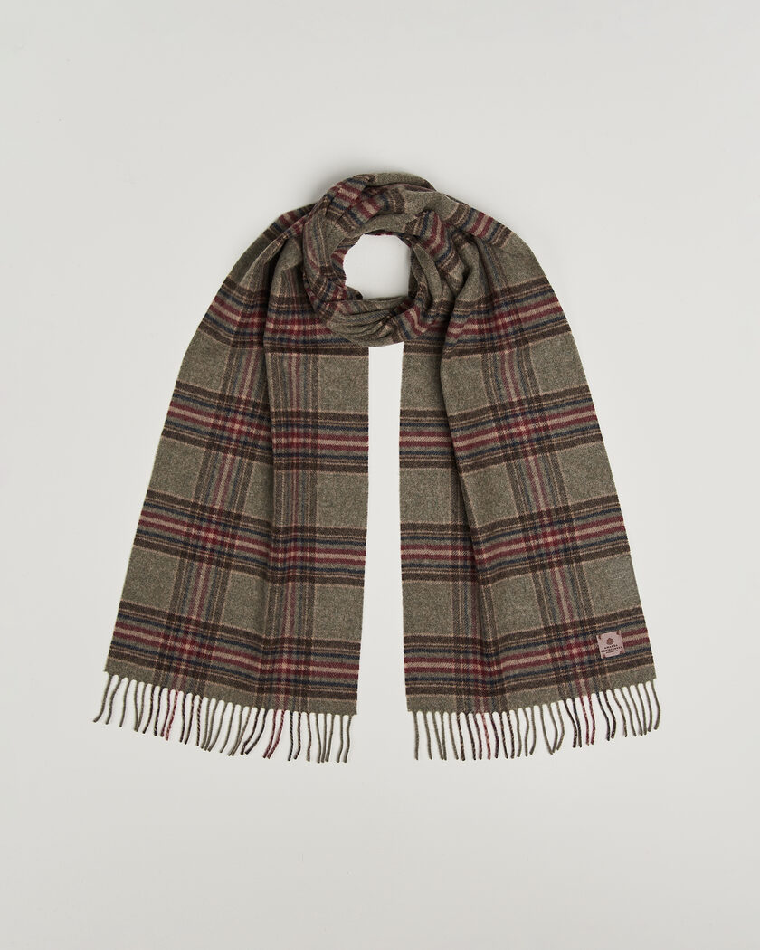 Amanda Christensen Wool Check Scarf Green – Grün