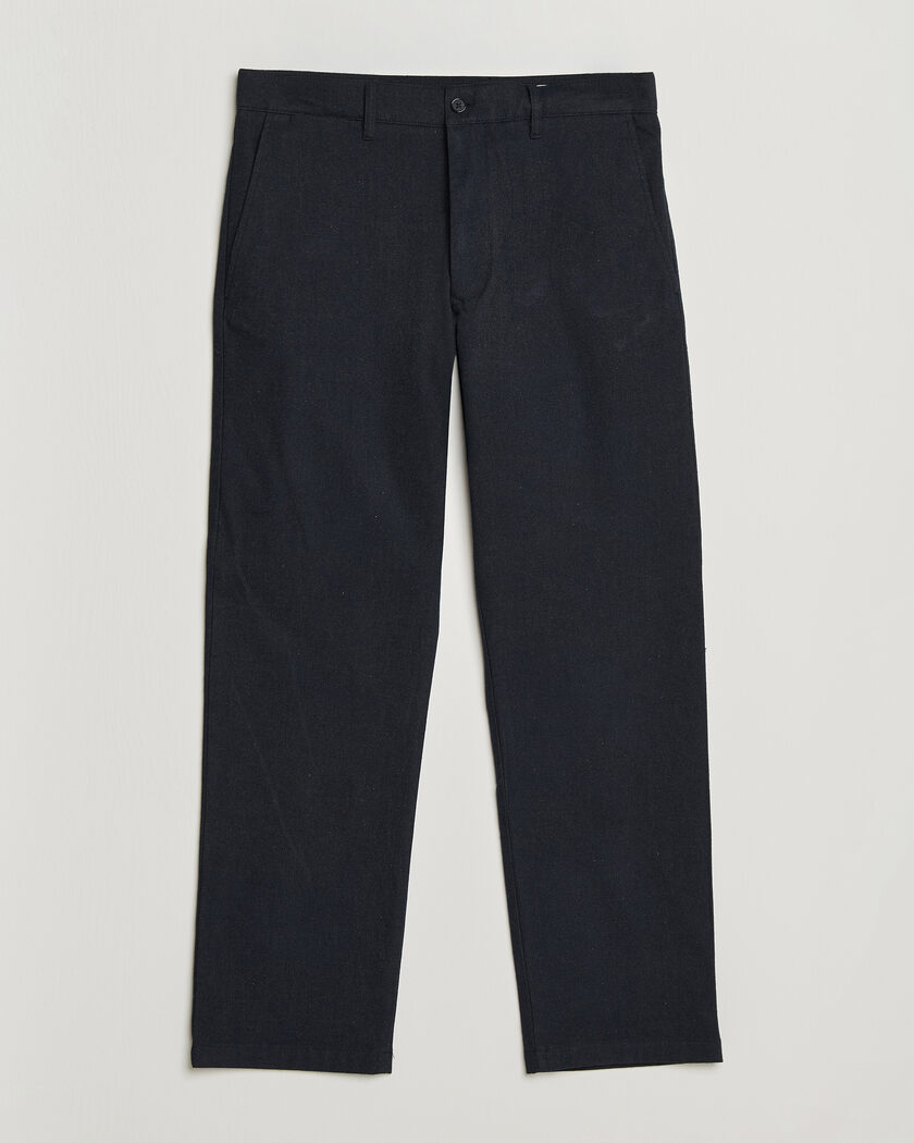 NN07 Aden Brushed Cotton Trousers Deep Navy – Blau