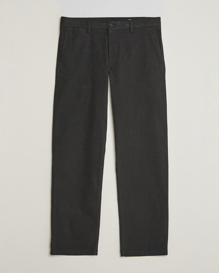 NN07 Aden Brushed Cotton Trousers Black Multi – Schwarz