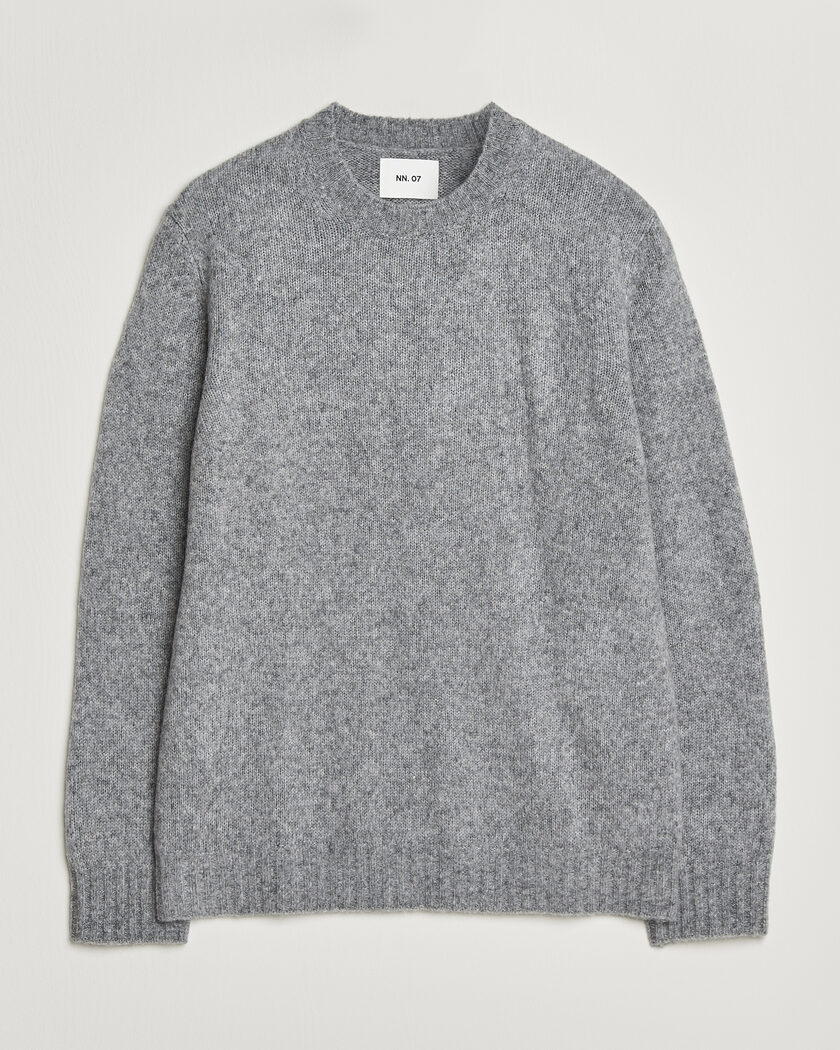 NN07 Lee Wool Knitted Sweater Grey Melange – Grau