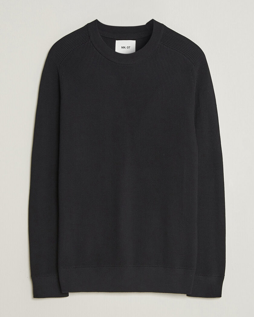 NN07 Kevin Cotton Knitted Sweater Black – Schwarz
