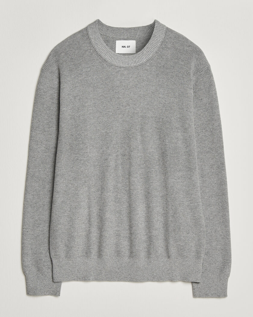 NN07 Hope Cotton/Cashmere Rib Knitted Sweater Grey – Grau