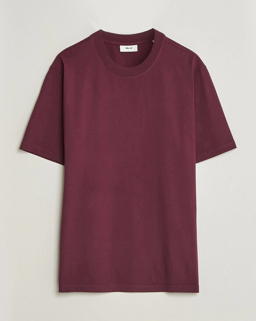 NN07 Adam Crew Neck T-Shirt Winetasting – Rot