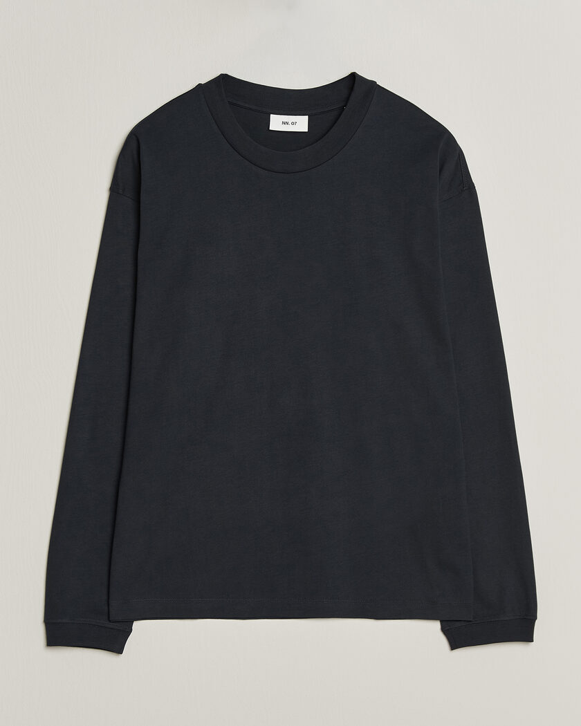 NN07 Lionel Suvin Cotton Long Sleeve T-Shirt Deep Navy – Blau