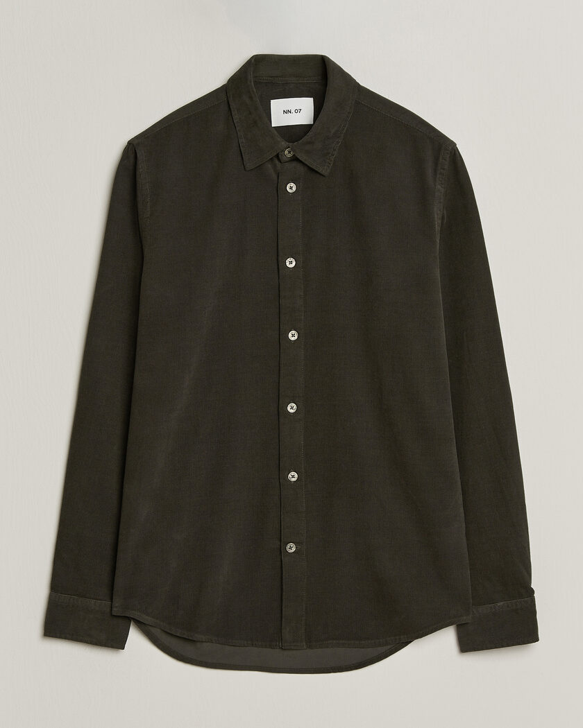 NN07 Asher Baby Cord Shirt Capers Green – Grün