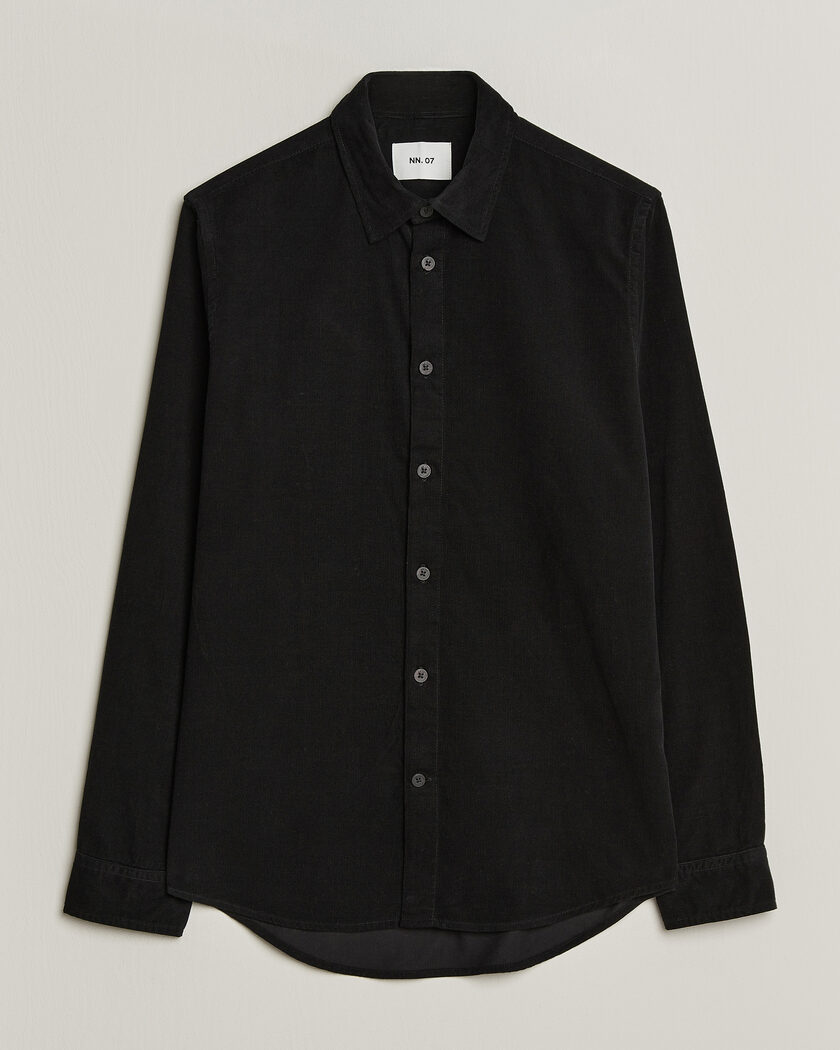 NN07 Asher Baby Cord Shirt Black – Schwarz