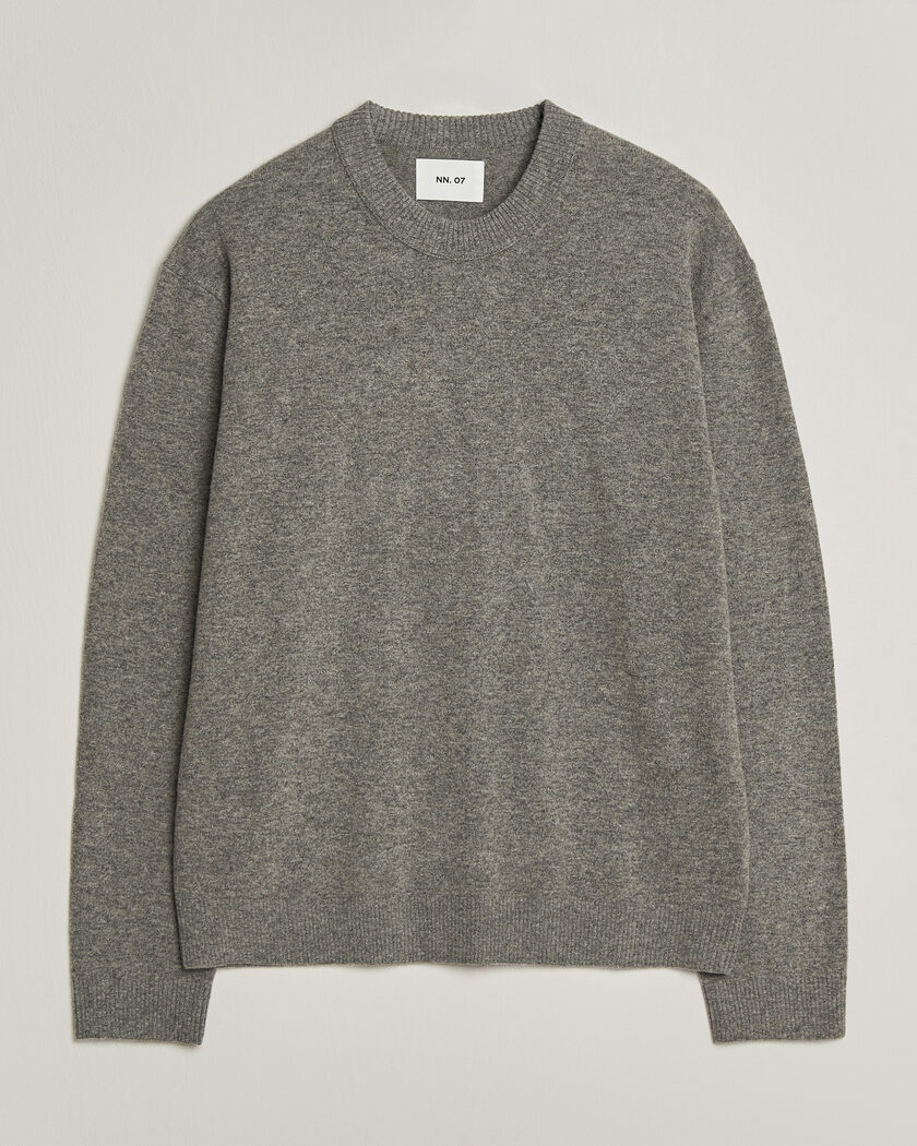 NN07 Raz Lambswool Knitted Sweater Grey Melange – Grau