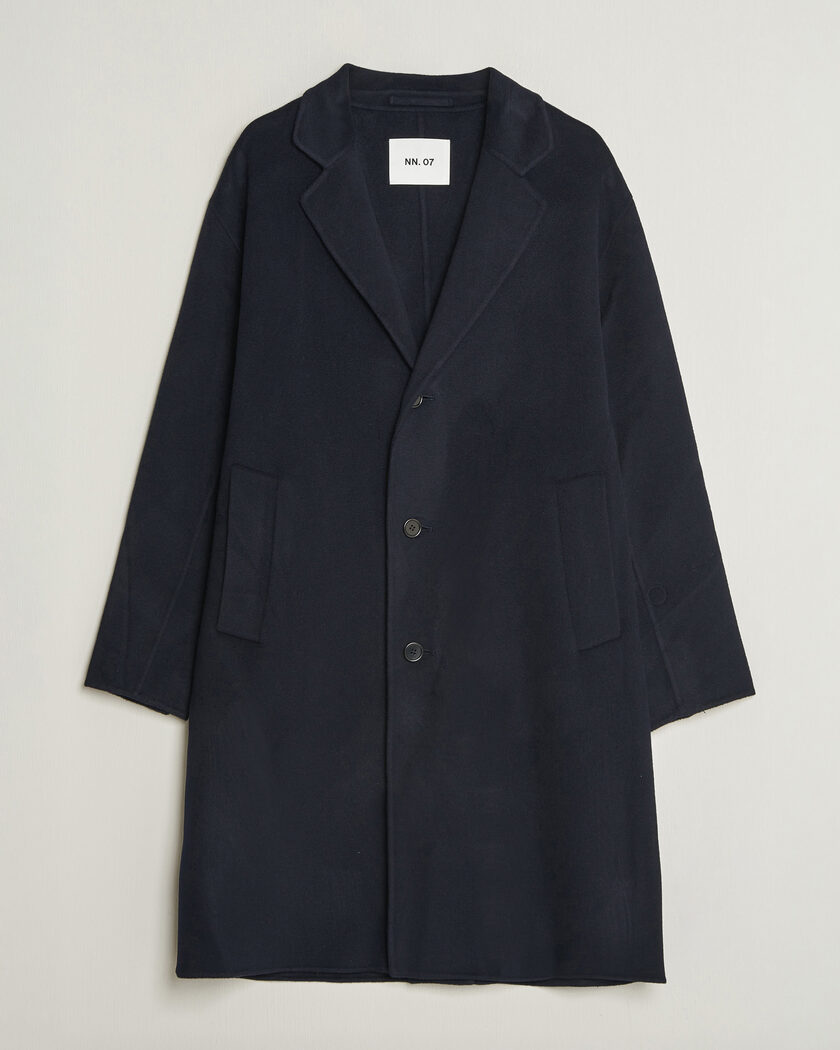 NN07 Kendrick Wool Coat Navy Blue – Blau