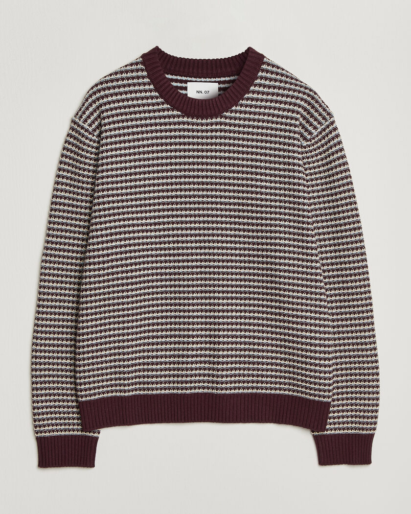 NN07 Russell Cotton/Wool Structured Sweater Winetasting – Rot