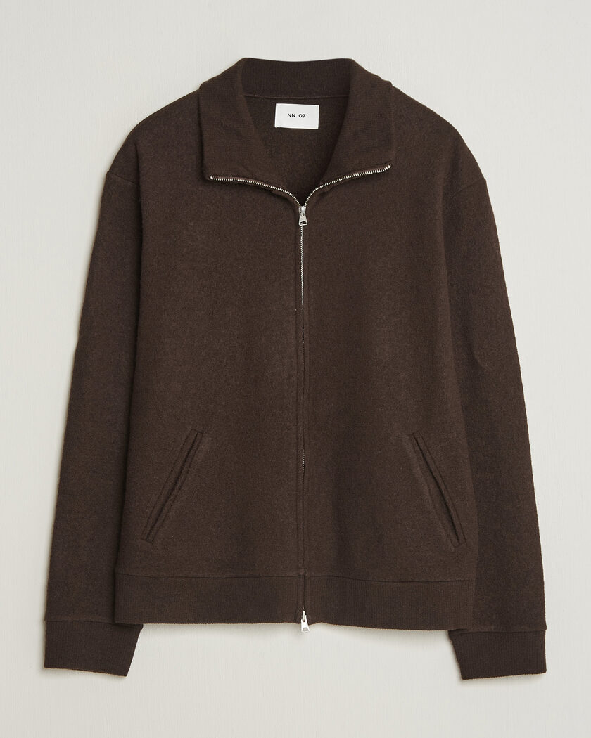NN07 Soft Boiled Wool Full Zip Deep Truffle – Braun