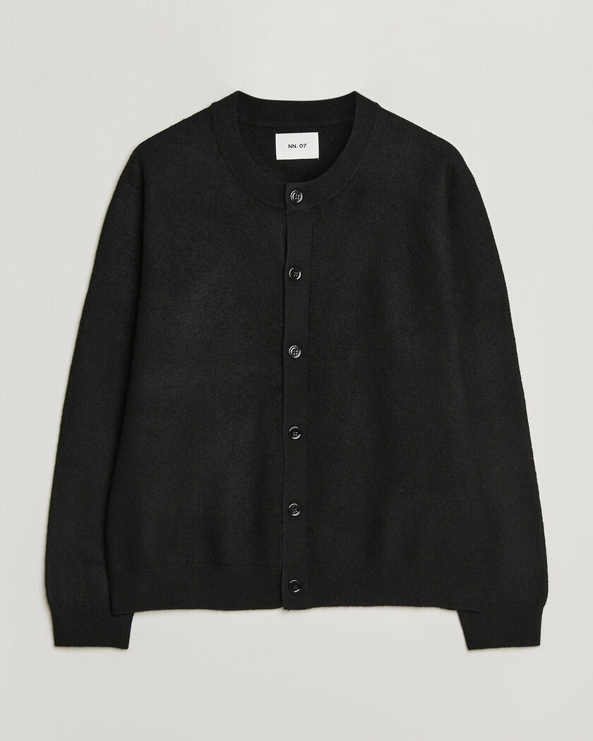 NN07 Jasper Soft Boiled Wool Cardigan Black – Schwarz