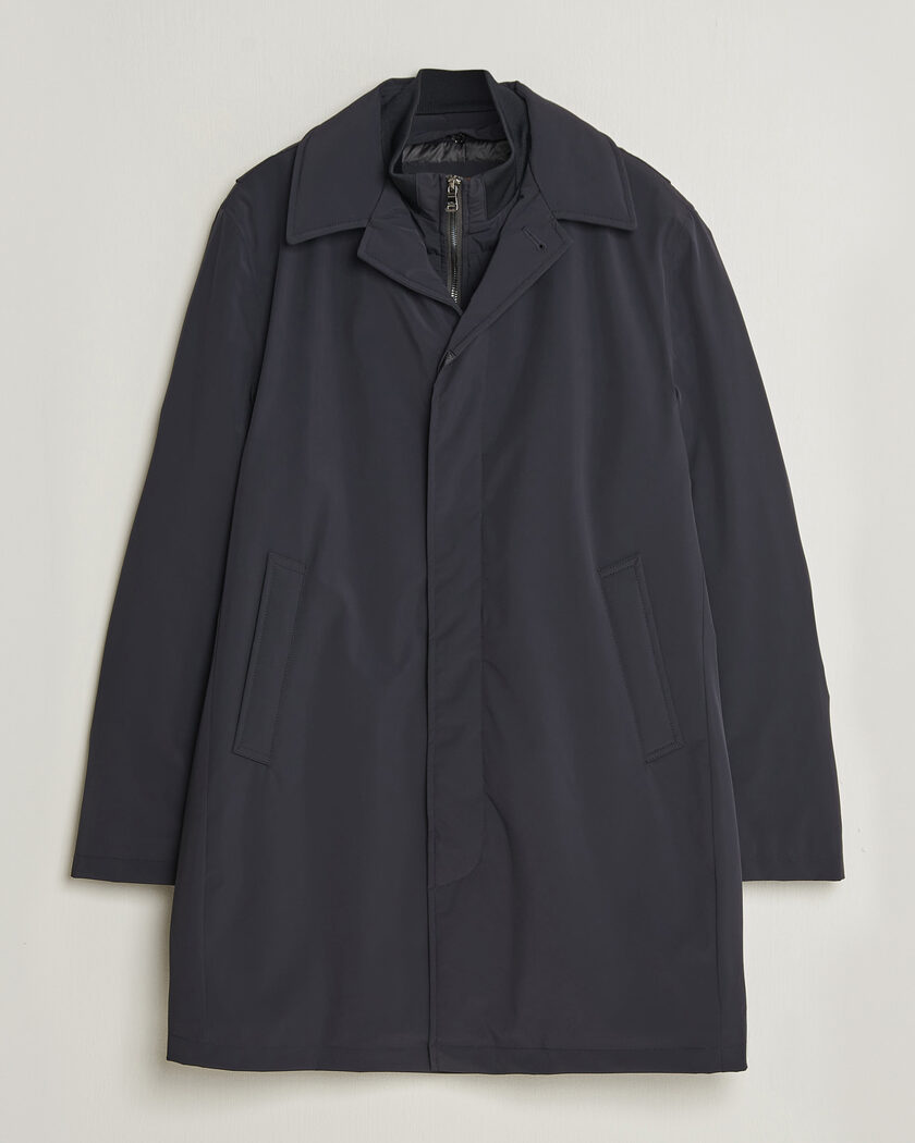 Oscar Jacobson Zipped Padded Car Coat Navy – Blau