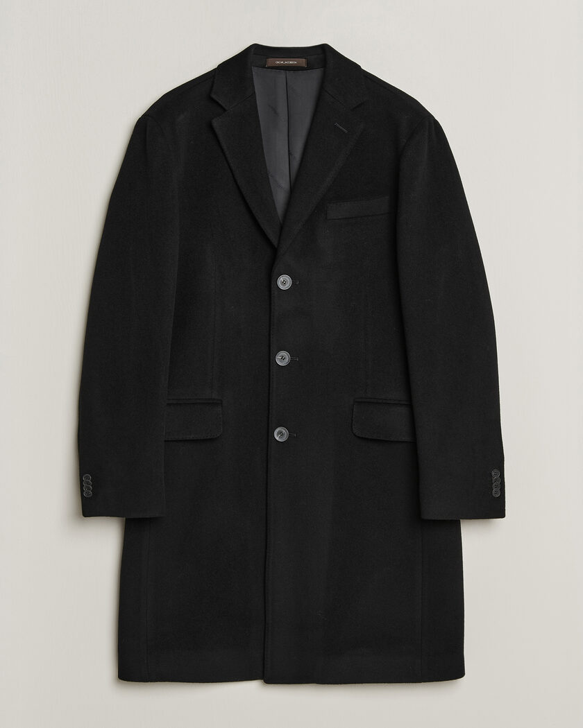 Oscar Jacobson Sergio Wool Coat Black – Schwarz