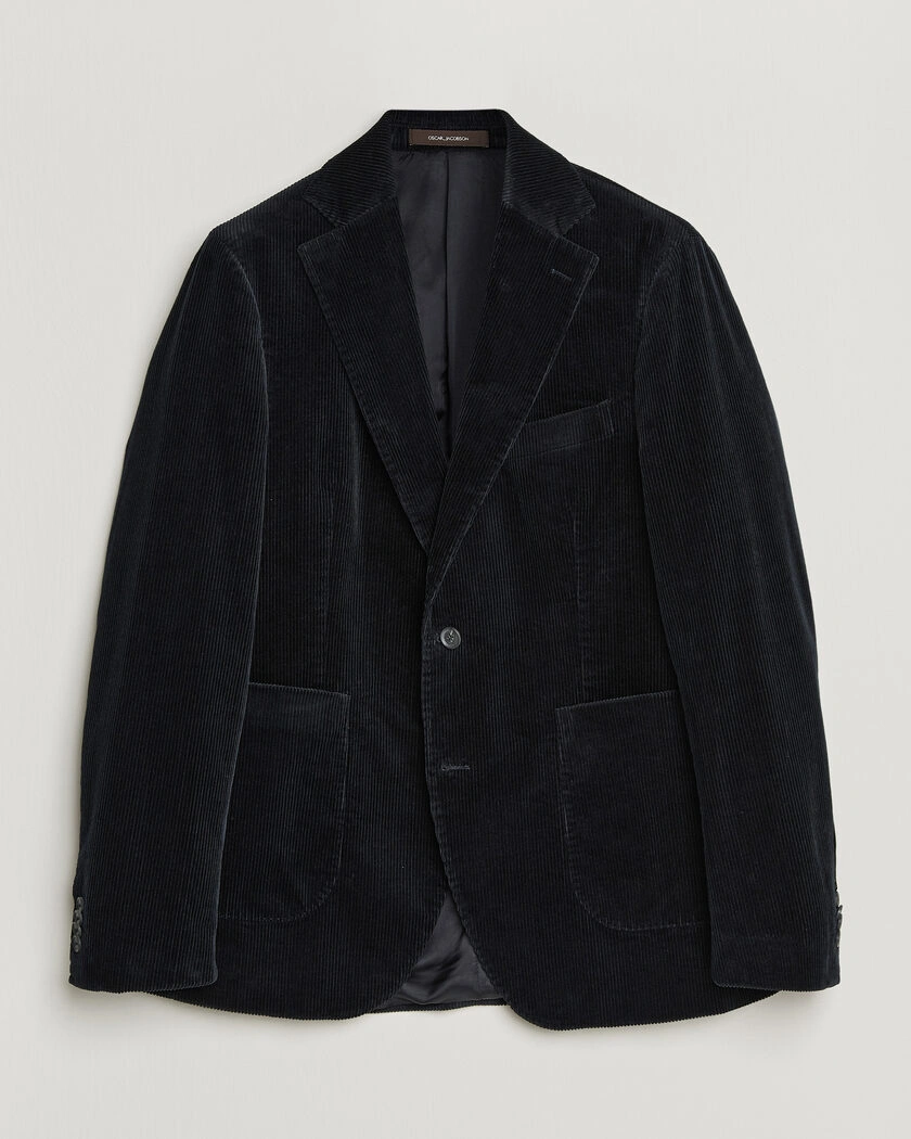 Oscar Jacobson Fogerty Patch Pocket Cord Blazer Navy – Blau