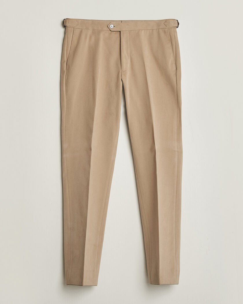 Oscar Jacobson Dandy Brushed Cotton Trousers Beige – Beige