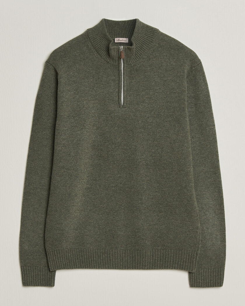 Stenströms Brushed Merino Half-Zip Green – Grün