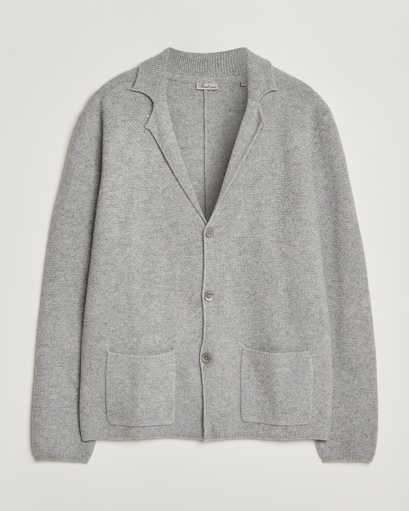 Stenströms Knitted Yak/Merino Cardigan Blazer Grey – Grau