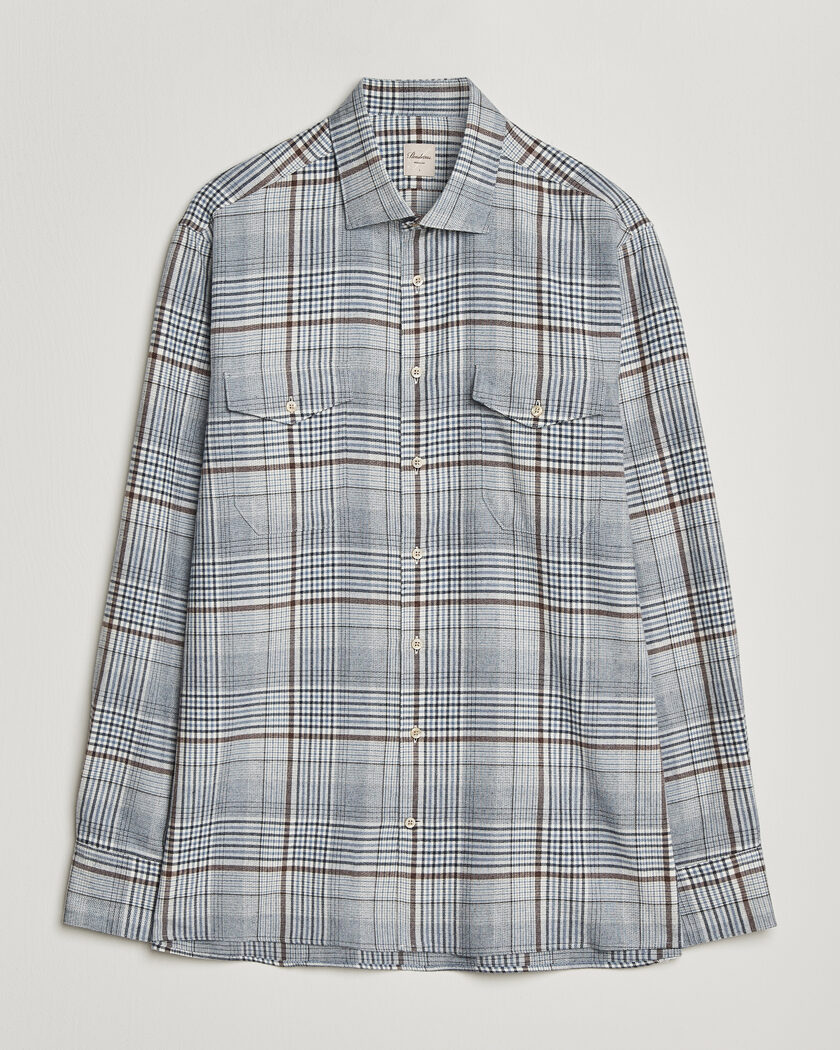 Stenströms Regular Fit Front Pocket Flannel Shirt Blue – Blau