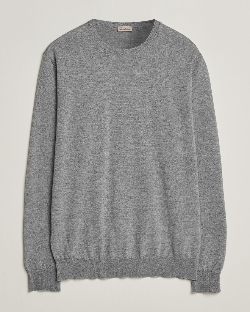 Stenströms Merino Crew Neck Grey Mouline – Grau