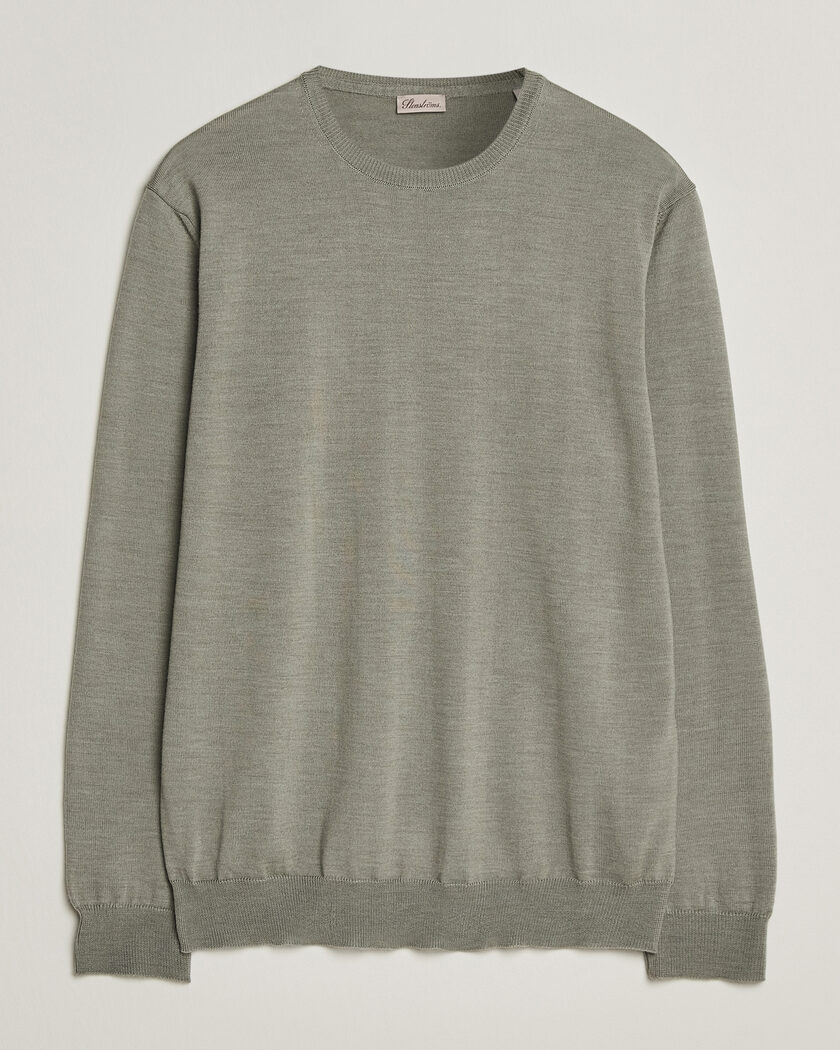 Stenströms Merino Crew Neck Green/Grey – Grün