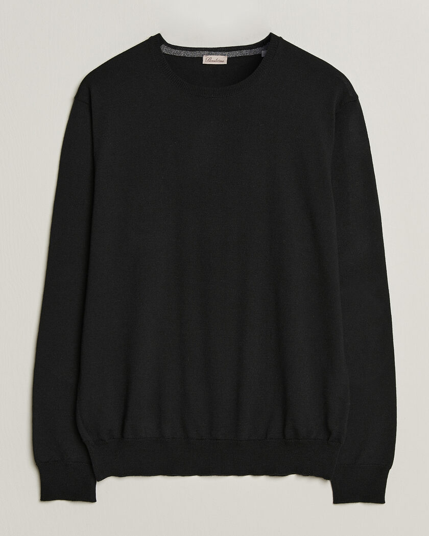 Stenströms Merino Patch Crew Neck Black – Schwarz