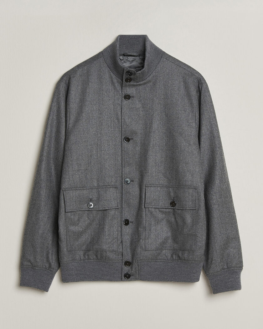 Stenströms Flannel Bomber Jacket Grey – Grau