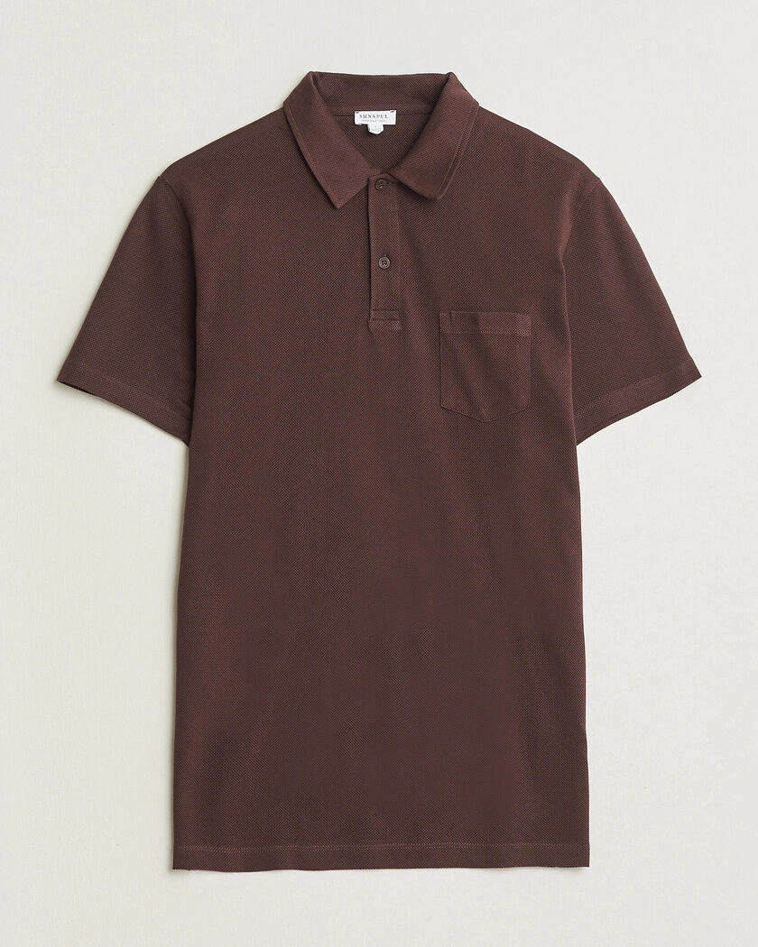 Sunspel Riviera Polo Shirt Dark Brown – Braun