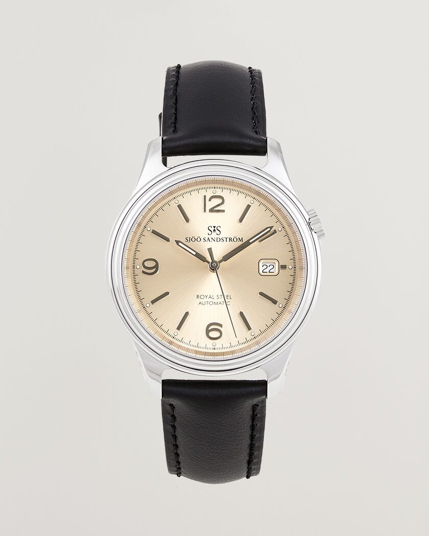 Sjöö Sandström Royal Steel 41mm Black Calf – Gold