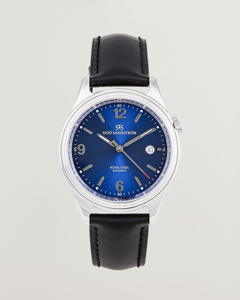 Sjöö Sandström Royal Steel 41mm Black Calf Blue Dial – Blau
