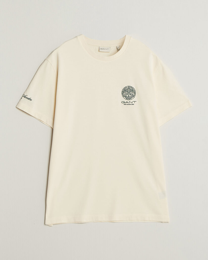 Gant Tournament Crew Neck T-Shirt Cream – Weiß