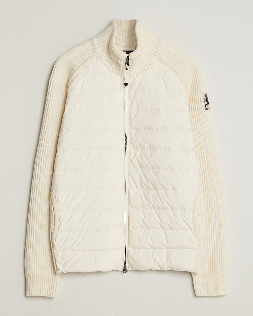 Parajumpers Olmo Rib Knitted Hybrid Jacket Warm Ivory – Weiß