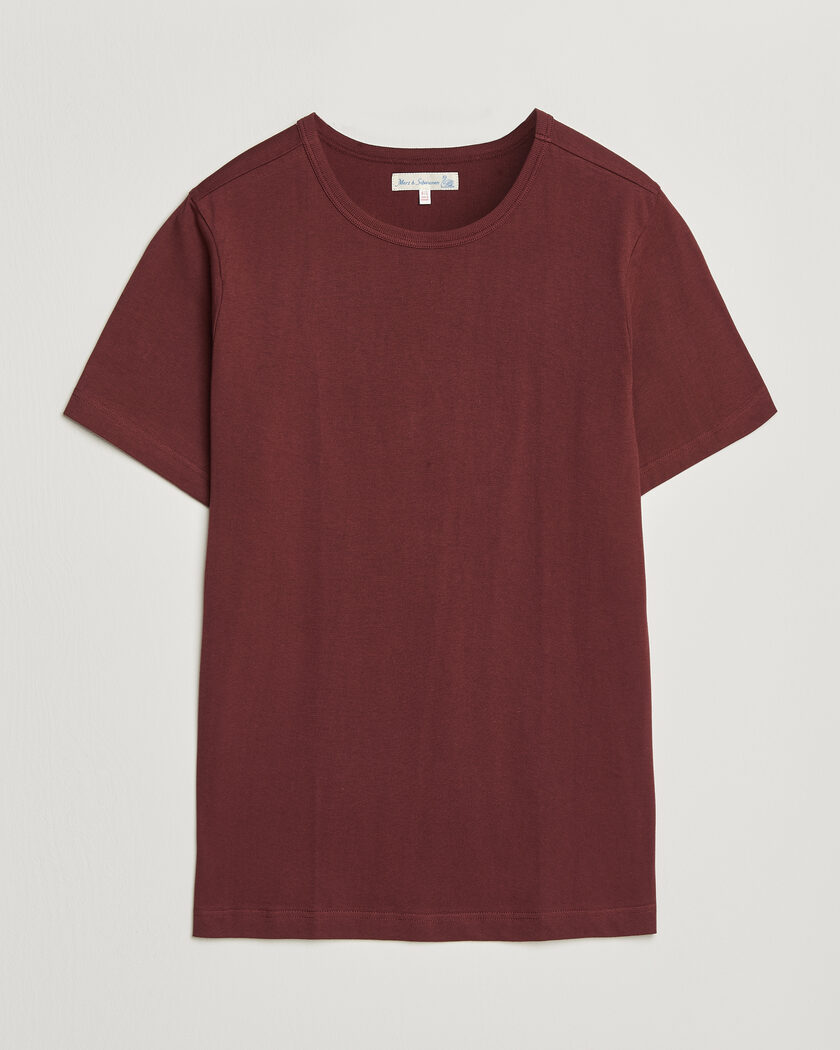 Merz b. Schwanen 1950s Classic Loopwheeled T-shirt Burgundy – Rot