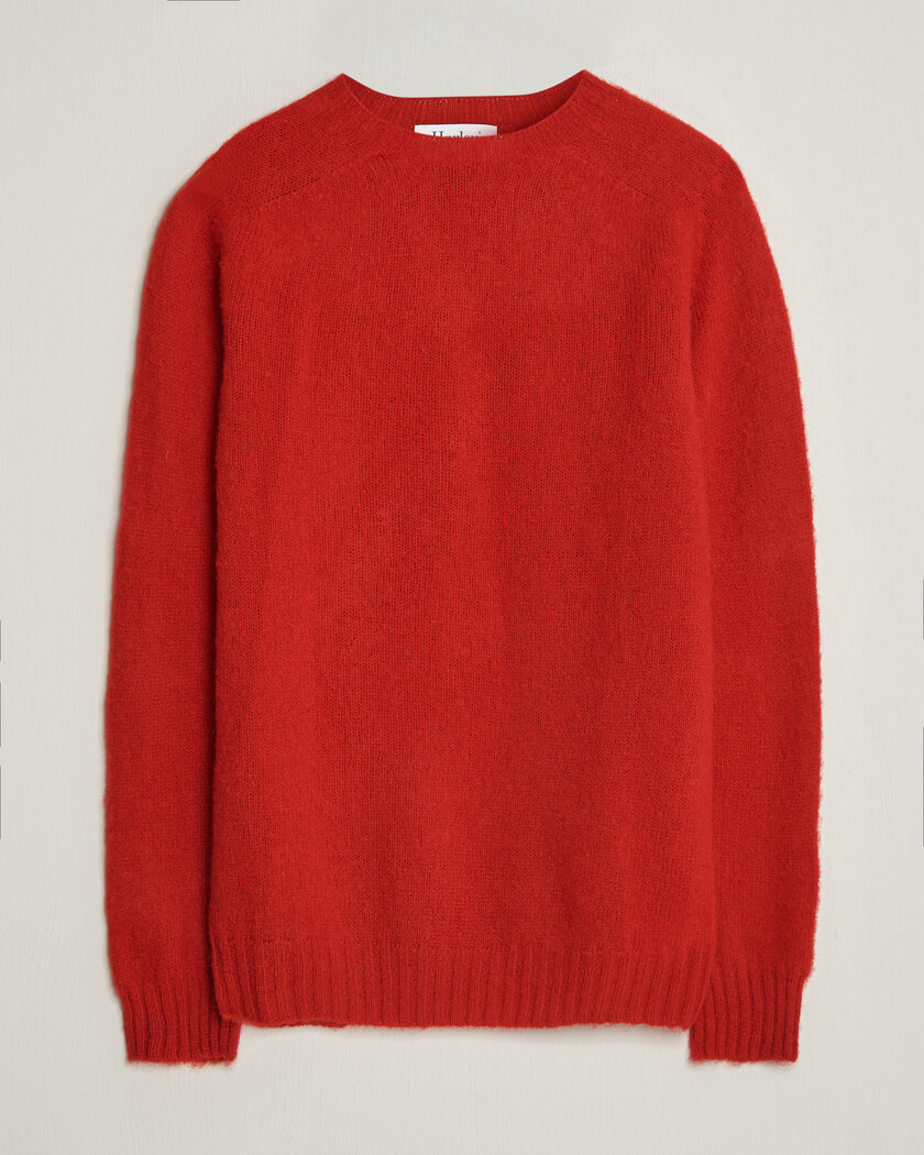Harley Of Scotland Brushed Supersoft Lambswool Crewneck Cardinal – Rot