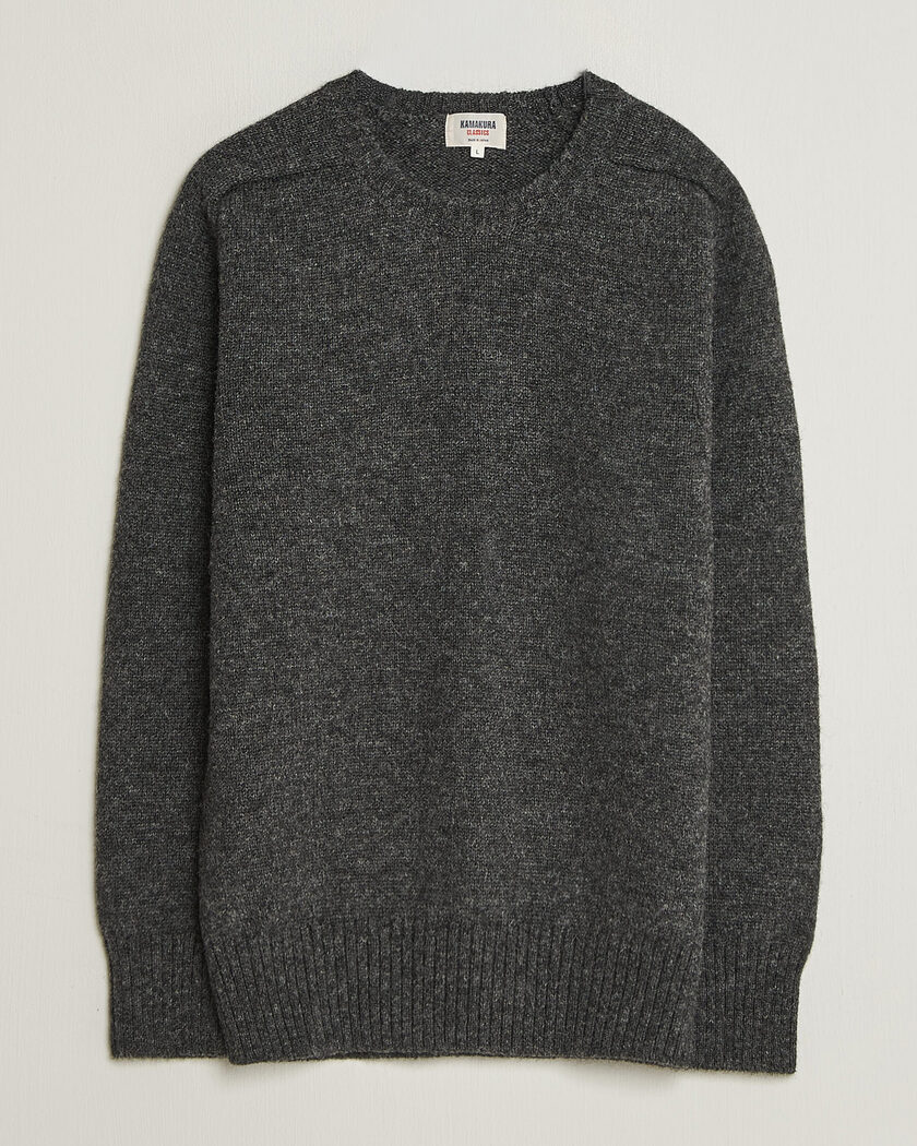 Kamakura Shirts 5 Gauge Shetland Sweater Gray – Grau