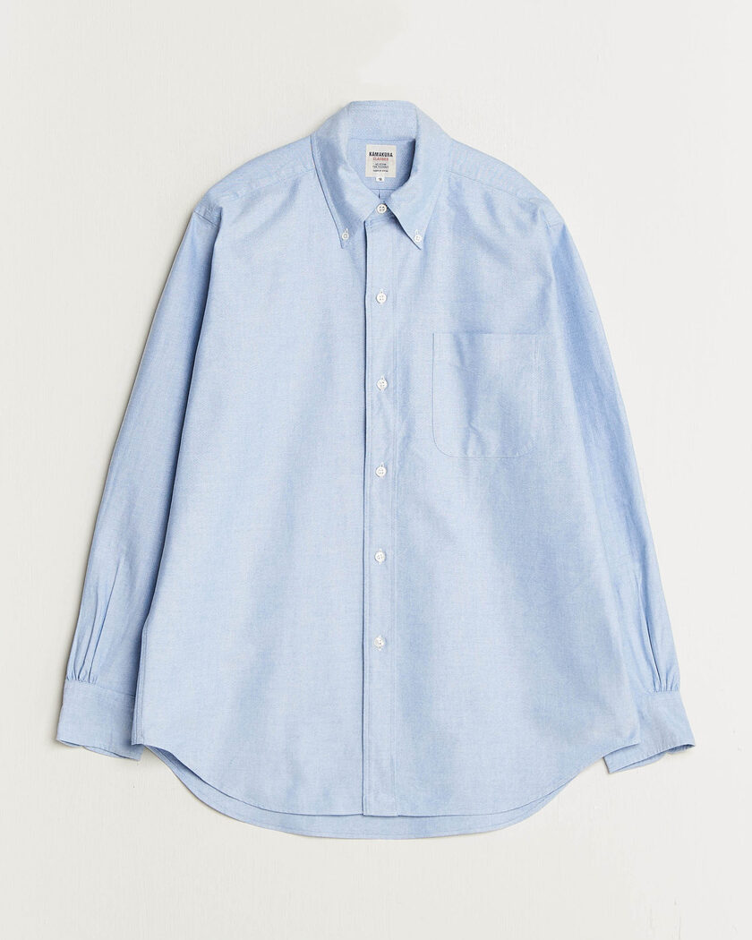Kamakura Shirts Ametora Japanese Oxford BD Shirt Light Blue – Blau
