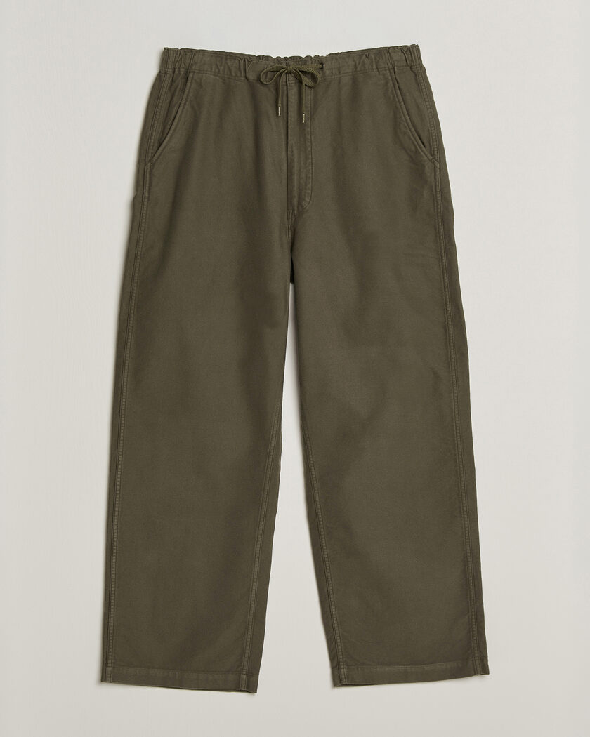 orSlow Wide Fit New Yorker Brushed Trousers Moss Gray – Grün